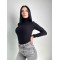 Гольф женский трикотажный теплый батальный черный F-Girl
