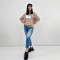 Свитшот женский трикотажный с анималистичным принтом капучино F-Girl