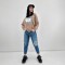 Свитшот женский трикотажный с анималистичным принтом капучино F-Girl