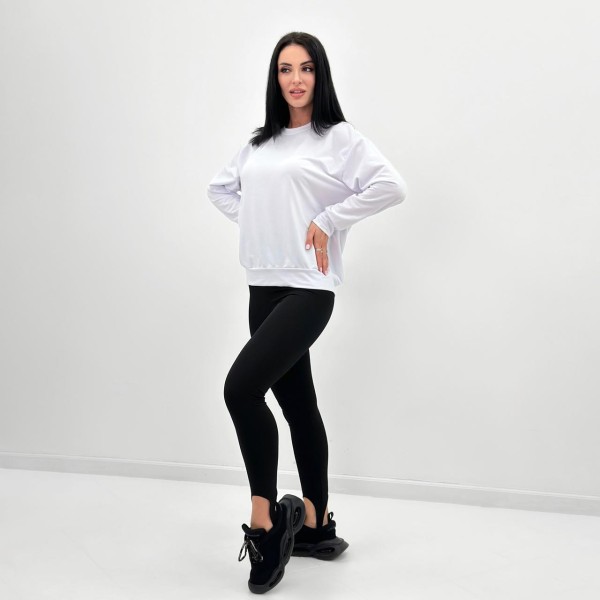 Світшот жіночий трикотажний базовий вільний білий F-Girl