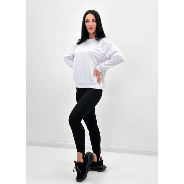 Свитшот женский трикотажный базовый из двунитки белый F-Girl