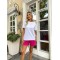 Костюм жіночий трикотажний спортивний футболка шорти малиновий F-Girl