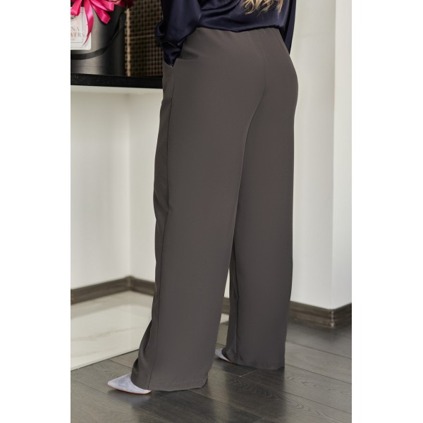 Штани жіночі костюмні широкі з високою посадкою графітові F-Girl