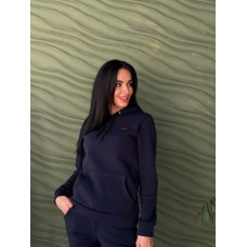 Костюм жіночий трикотажний теплий батал темно-синій