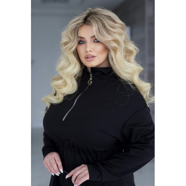 Платье женское оверсайз двунитка чёрное F-Girl