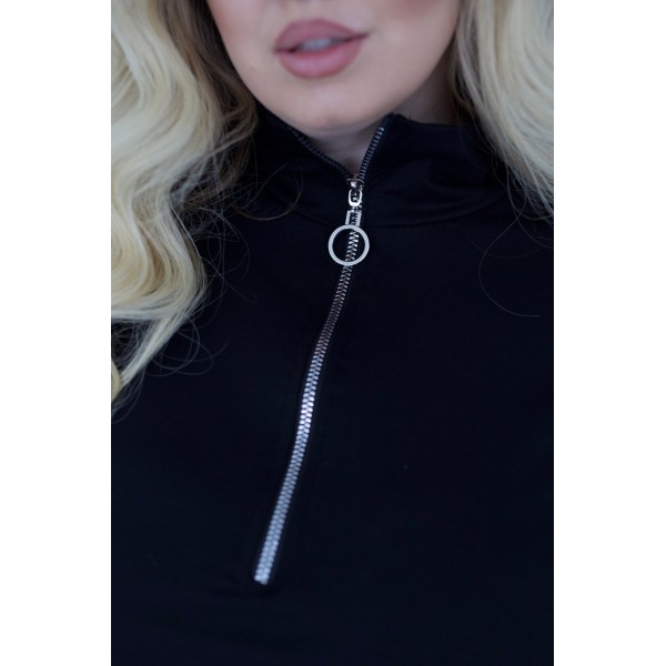 Платье женское оверсайз двунитка чёрное F-Girl