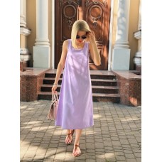Плаття жіноче лляне довге лавандове