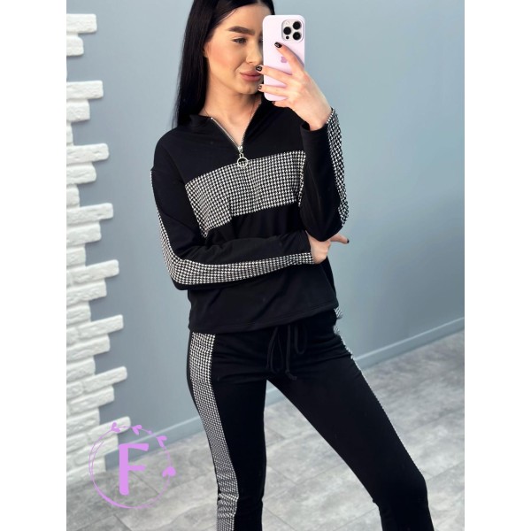 Костюм женский трикотажный демисезонный прогулочный черный F-Girl