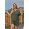 Костюм женский жатковый свободного кроя хаки F-Girl