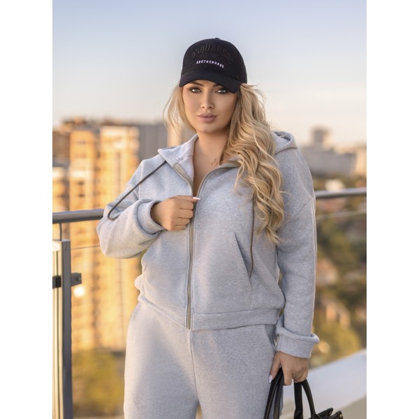 Спортивний костюм жіночий тринитковий на флісі сірий F-Girl