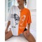 Футболка жіноча оверсайз бавовна помаранчева F-Girl