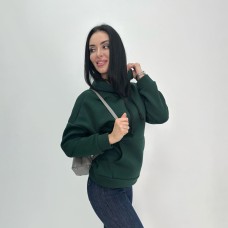 Худи женское свободное трехнитка темнозеленый