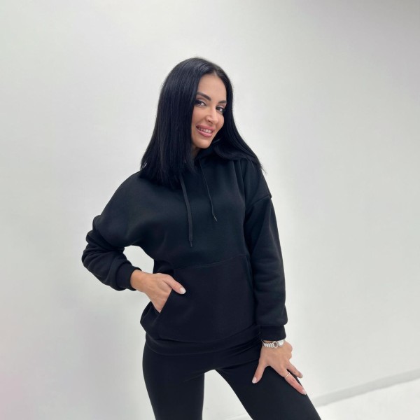 Батник жіночий вільний тринитка чорний F-Girl
