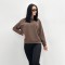 Свитшот женский трикотажный базовый свободный шоколадный F-Girl