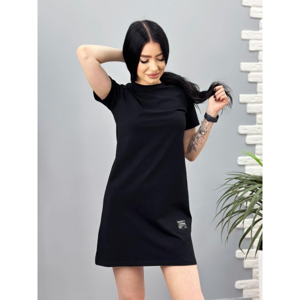 Платье женское повседневное мини кулир черное F-Girl