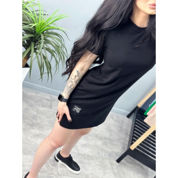 Платье женское повседневное мини кулир черное F-Girl