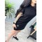 Платье женское повседневное мини кулир черное F-Girl