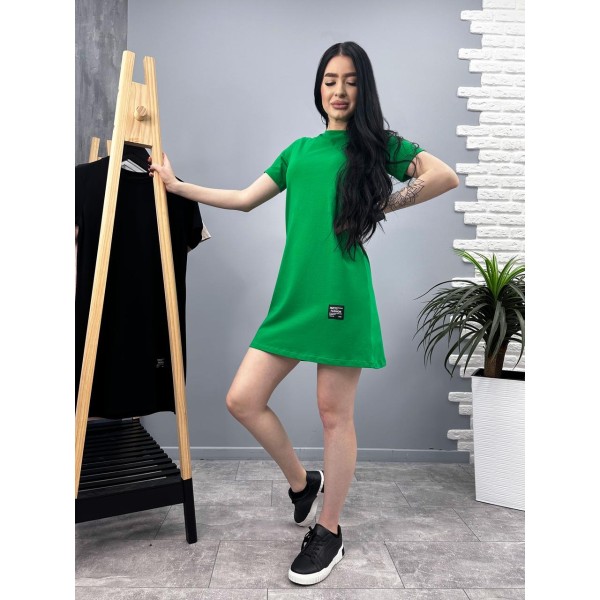 Платье женское повседневное мини кулир зеленое F-Girl
