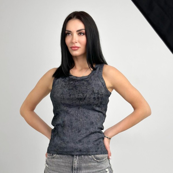 Майка жіноча приталена бавовна чорна F-Girl