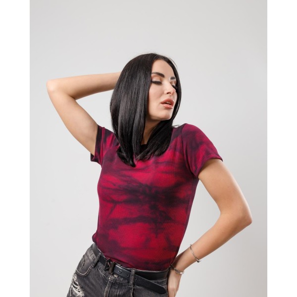 Футболка жіноча приталена бавовна малинова F-Girl
