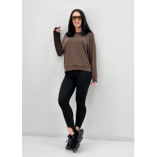 Світшот жіночий трикотажний базовий із двонитки шоколадний