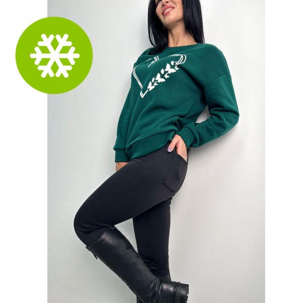 Комплект женский трикотажный свитшот и лосины синий F-Girl