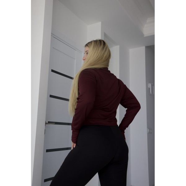 Костюм для фітнесу жіночий дайвінговий бордовий чорний F-Girl