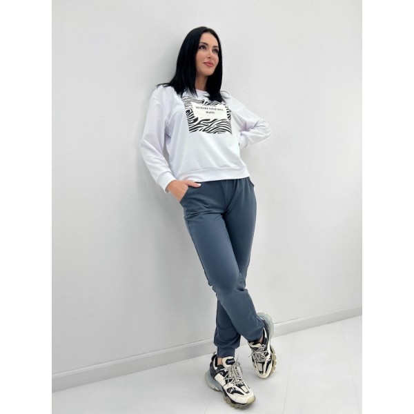 Костюм женский трикотажный с рисунком графитовый F-Girl