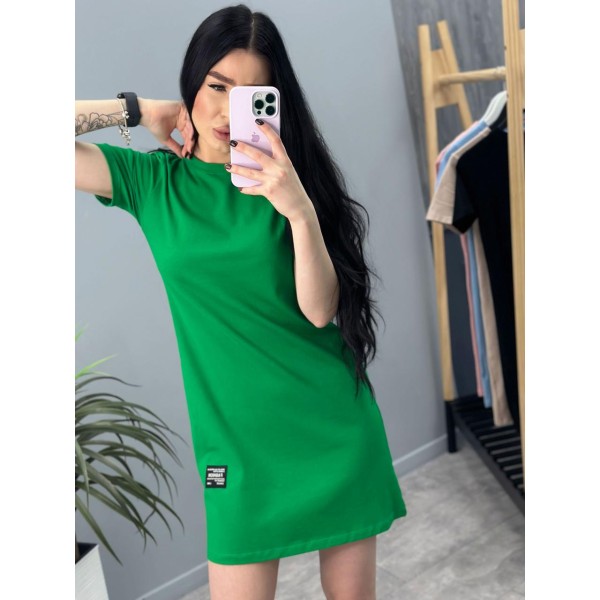 Платье женское повседневное мини кулир зеленое F-Girl