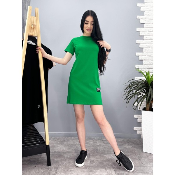 Платье женское повседневное мини кулир зеленое F-Girl