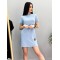 Платье женское повседневное мини кулир голубое F-Girl