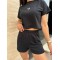 Костюм жіночий трикотажний батал з шортами чорний F-Girl