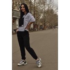 Спортивний костюм жіночий бавовняний оверсайз чорний