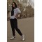 Спортивный костюм женский хлопковый оверсайз черный F-Girl