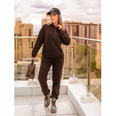 Спортивный костюм женский флисовый теплый джоггеры шоколад