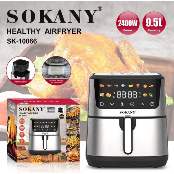 Аэрофритюрница Sokany SK-10066 ЖК-экран 2400 Вт 9.5 л Sokany