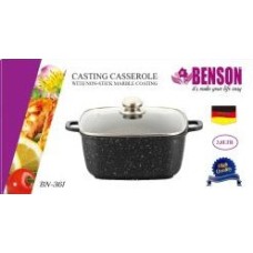 Кастрюля Benson BN-361 3.0 л мраморное покрытие черный