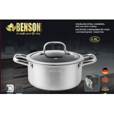 Кастрюля Benson BN-436 3.8 л нержавеющая сталь серебристый