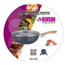 Сковорода-вок Benson BN-490 30 см мраморное покрытие