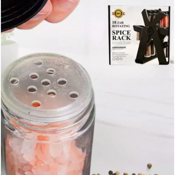 Набор для специй UKC Spice Rack 18 стеклянных баночек UKC