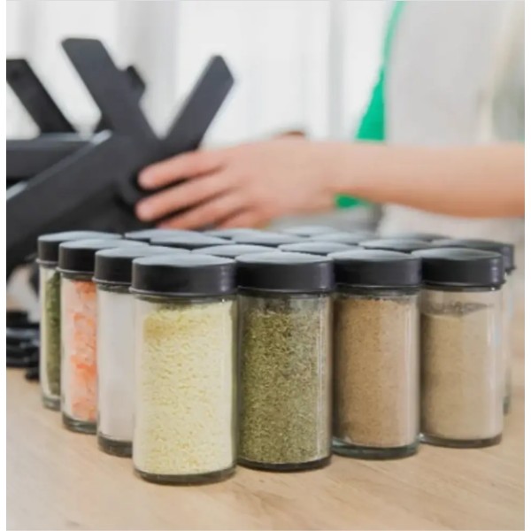 Набор для специй UKC Spice Rack 18 стеклянных баночек UKC