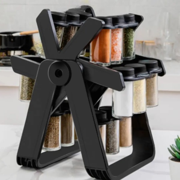 Набор для специй UKC Spice Rack 18 стеклянных баночек UKC