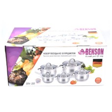 Набор посуды Benson BN-211 10 предметов сталь индукционное дно