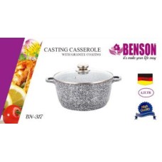 Кастрюля Benson BN-317 гранитное покрытие 4.2 л серая