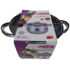 Кастрюля Benson 5.1 л нержавеющая сталь индукция 22 см стальная