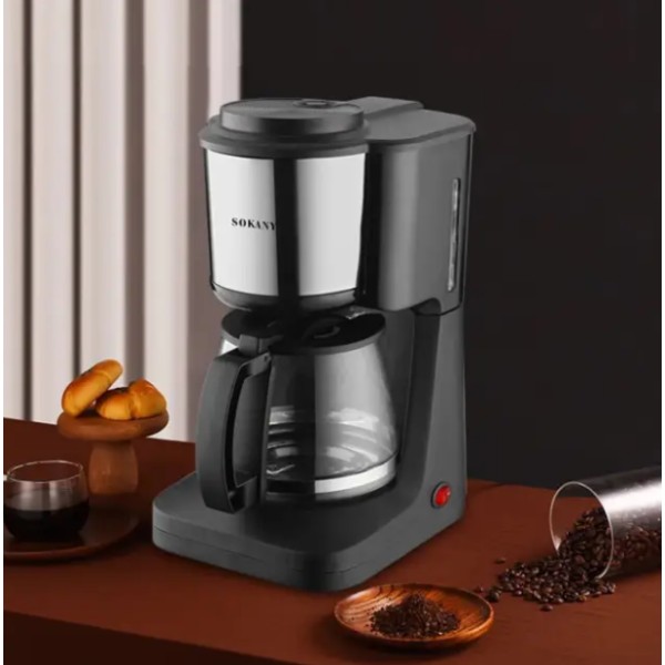 Кавоварка Sokany SK-125 парового типу 650 Вт 0.9 л чорна Sokany