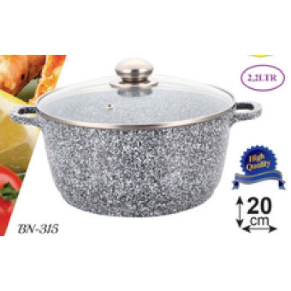 Кастрюля Benson BN-316 3.2 л гранитное покрытие серая Benson
