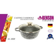 Кастрюля Benson BN-353 5.3 л гранитное покрытие черный