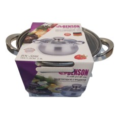 Кастрюля Benson 2.9 л нержавеющая сталь индукция 18 см стальная