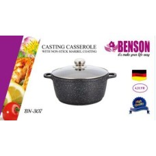 Кастрюля Benson литой алюминий мраморное покрытие 4.2 л черная